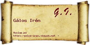 Gálos Irén névjegykártya
